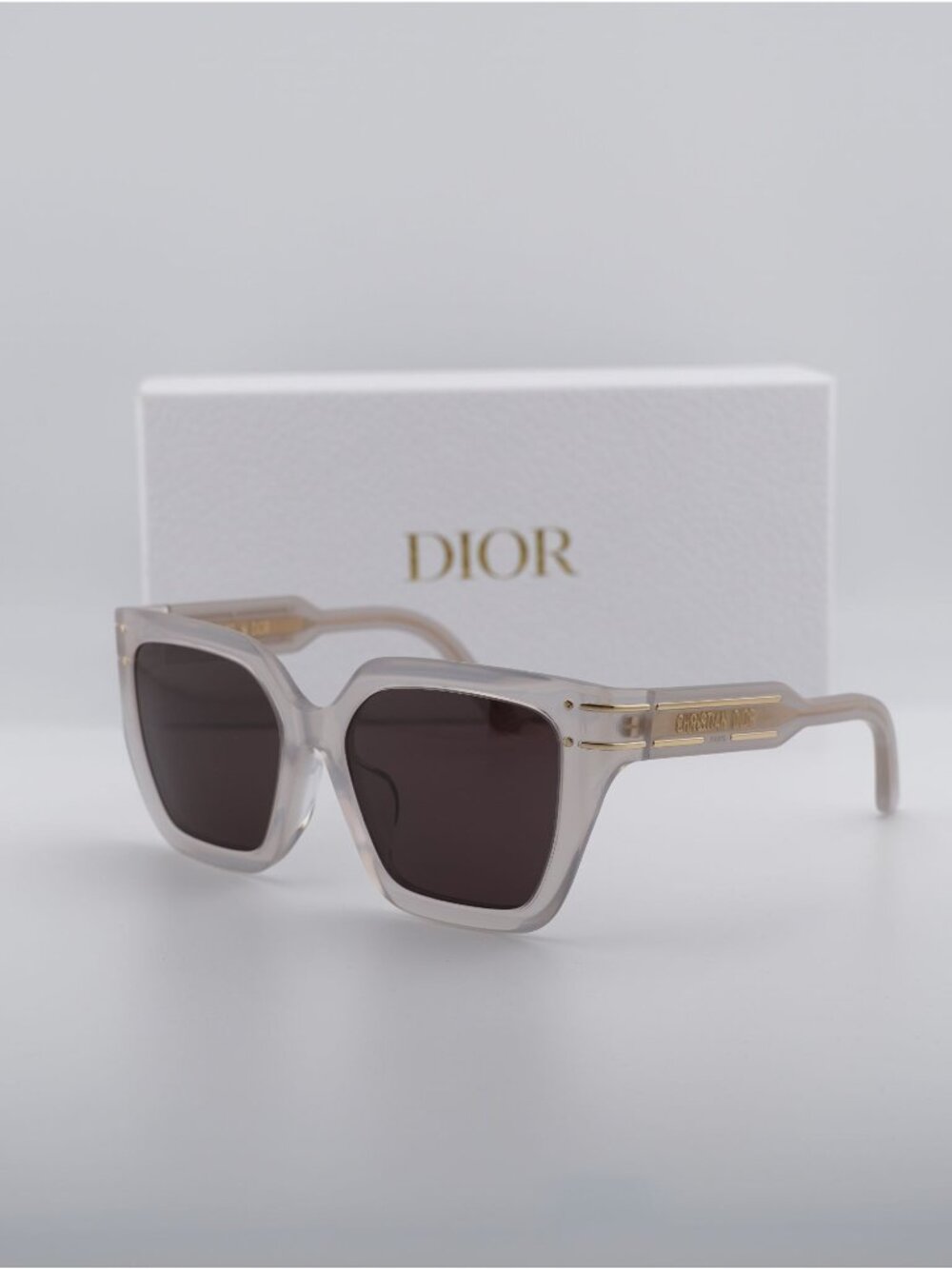 Dior DIORSIGNATURE S10F 78F0 Square Sunglasses - Shiny Beige / Brown